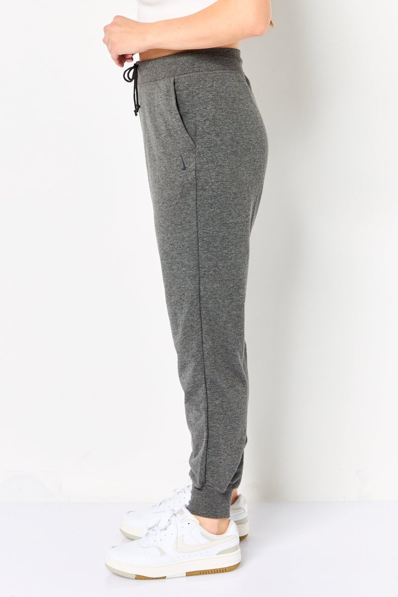 Nike Women Loose Fit Heather Yoga Sweatpants, Grey - Image 3
